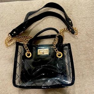 Clear black/gold small bag